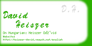 david heiszer business card